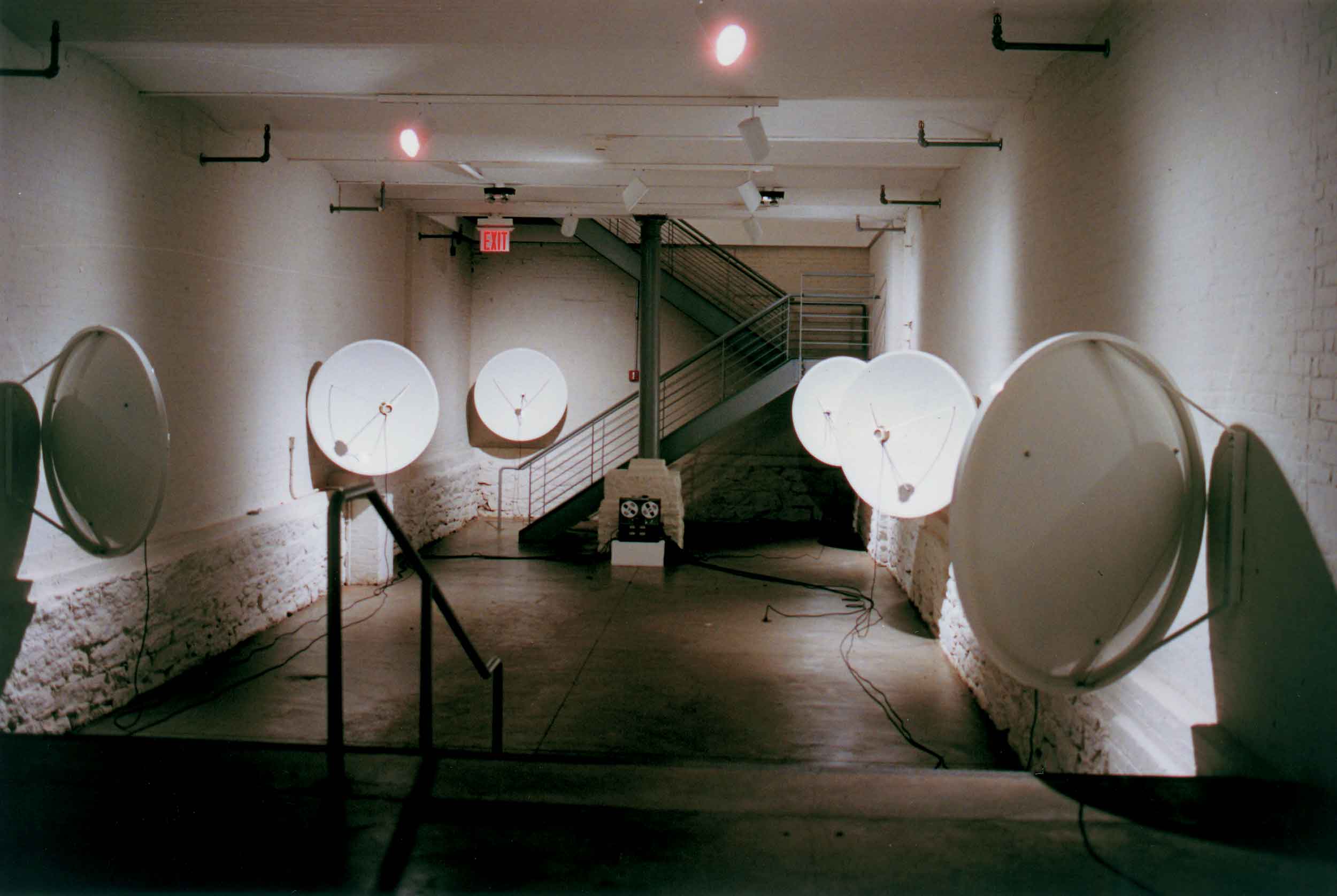 Feedback Installation: artwork of speakers in exhibition space